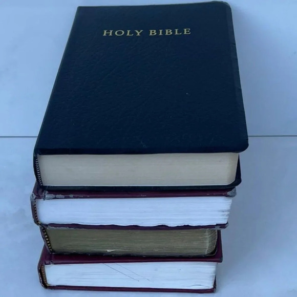 Four Holy Bibles Maroon and Black Sz 9"x6" - Picture 8 of 11